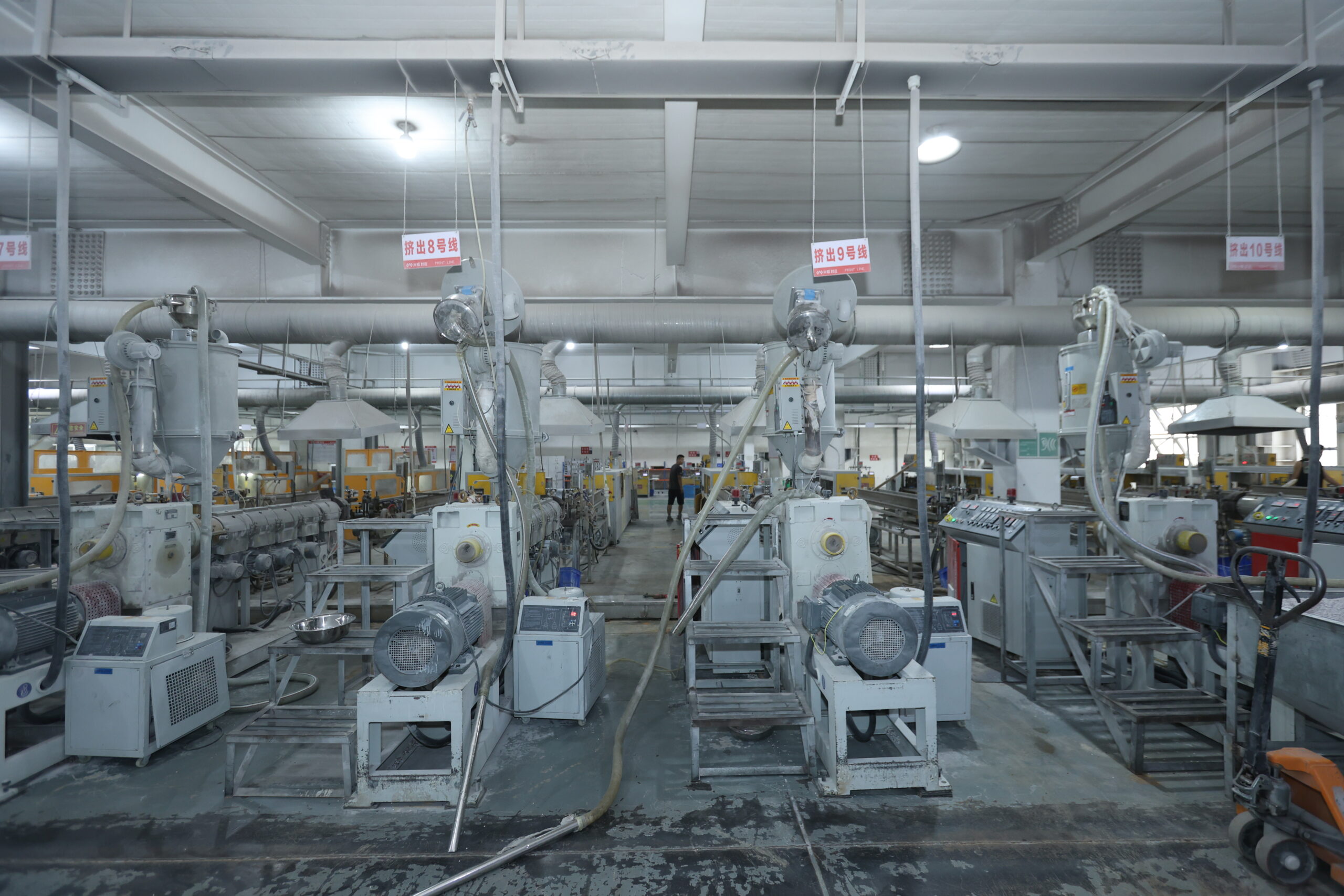 Edge banding extrusion production lines in factory