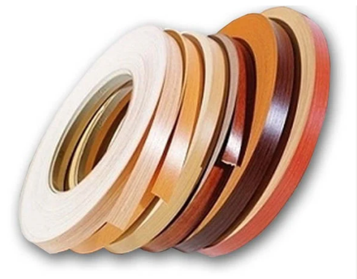 PVC edge banding rolls in multiple solid and wood colors
